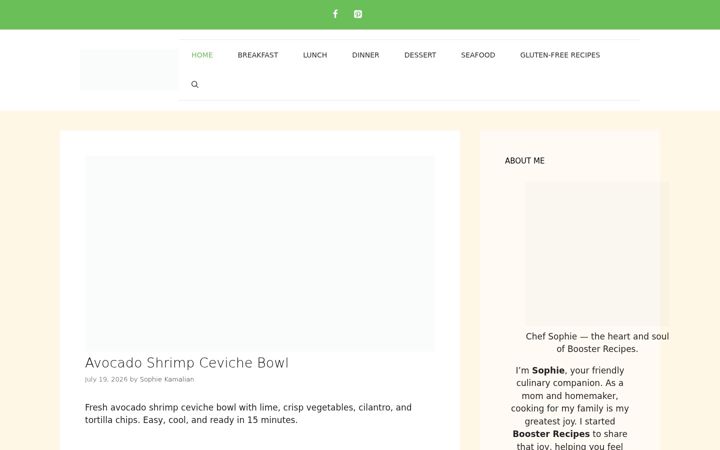 Screenshot of boosterrecipes.com