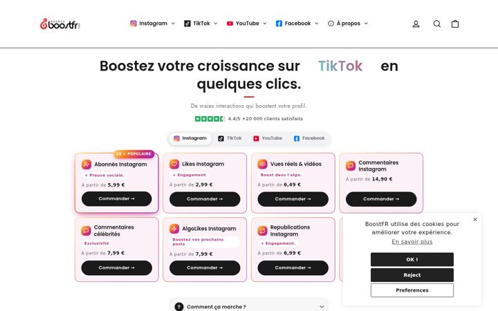 Screenshot of boostfr.com