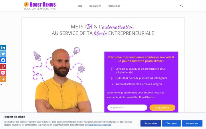 Ekraanipilt saidist boostgenius.fr