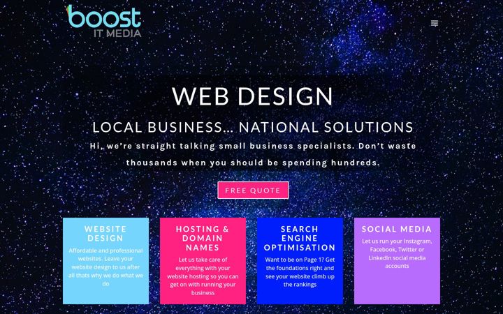 Screenshot of boostitmedia.co.uk