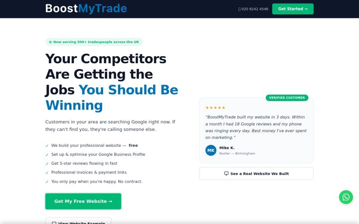 Screenshot of boostmytrade.com