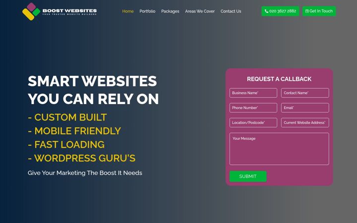 Screenshot of boostwebsites.co.uk