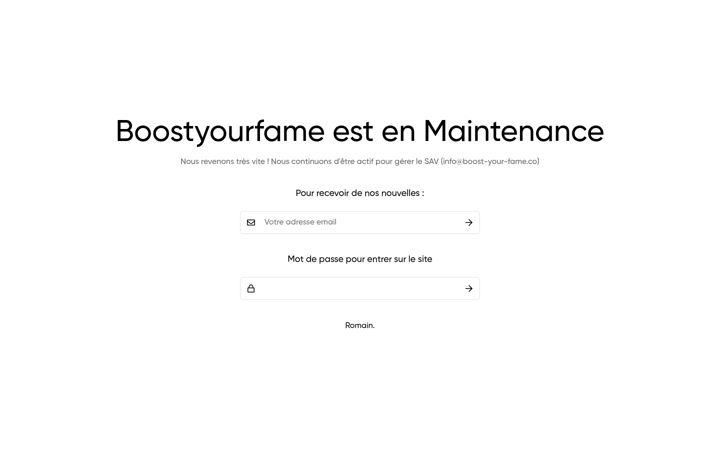 Screenshot of boostyourfame.fr