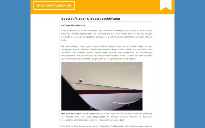 Screenshot of boot-aufkleber.de
