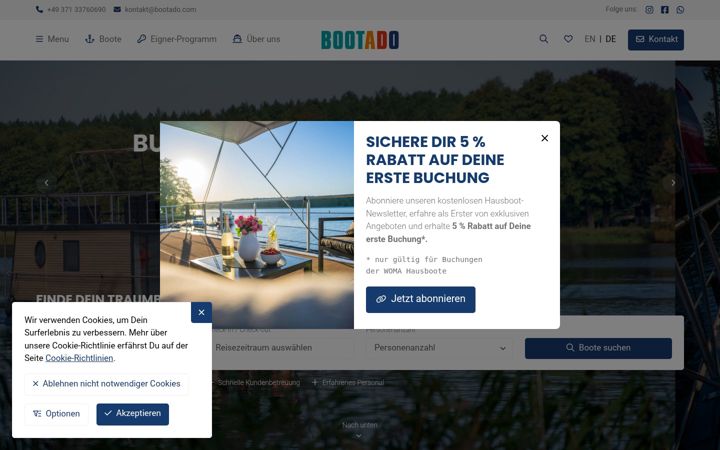 Screenshot of bootado.com