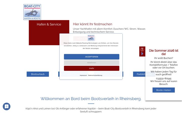 Screenshot of boote-rheinsberg.de