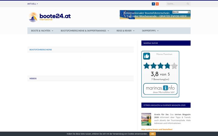 Screenshot of boote24.at
