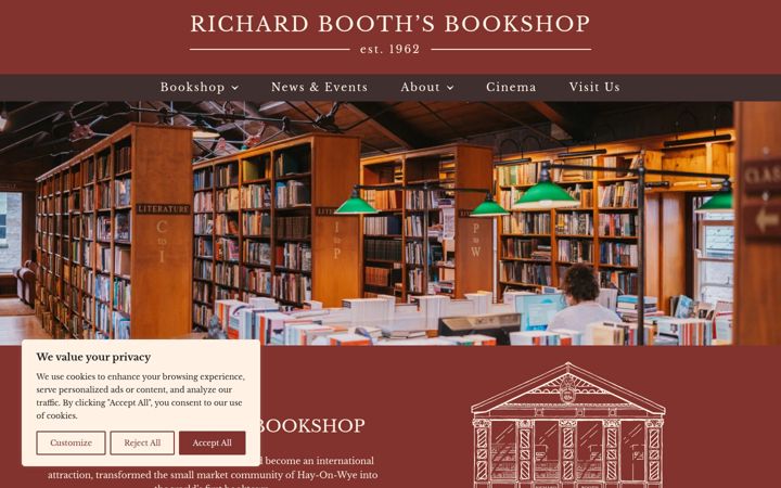 Screenshot of boothbooks.co.uk