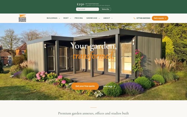 Screenshot of boothsgardenstudios.co.uk
