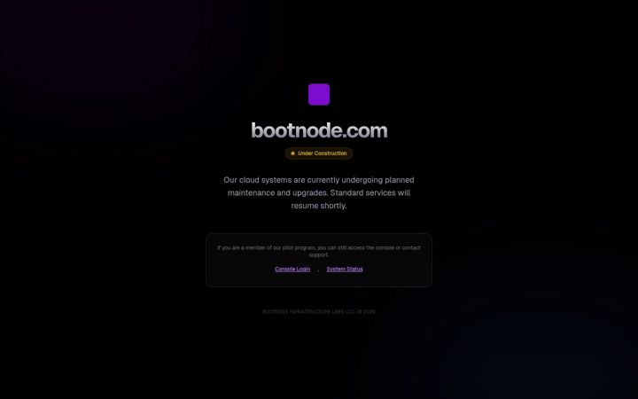 Screenshot of bootnode.com