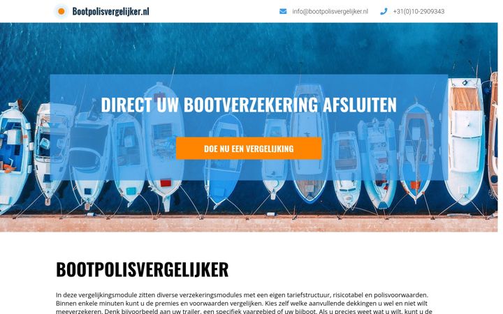 Ekrānuzņēmums no bootpolisvergelijker.nl