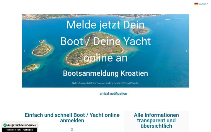 Screenshot of bootsanmeldung-kroatien.com