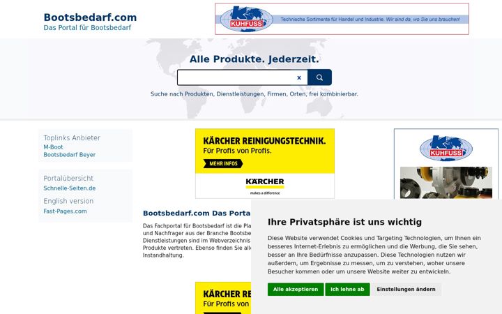 Screenshot of bootsbedarf.com