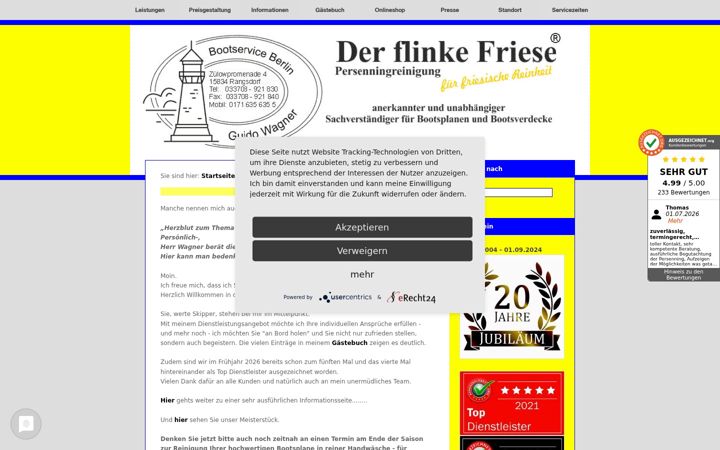 Screenshot of bootservice.berlin