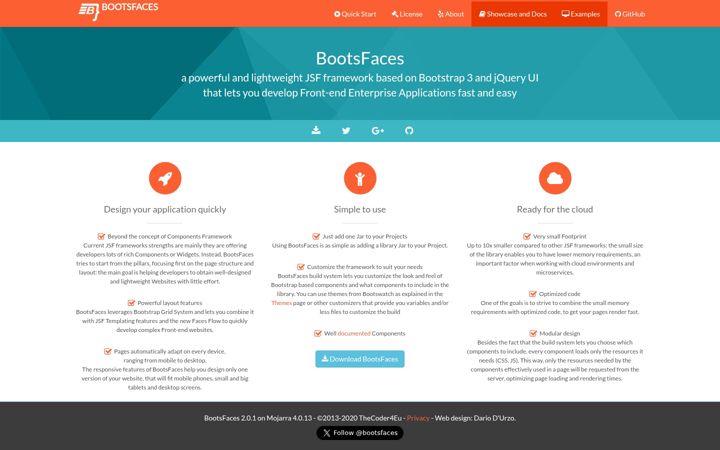 Screenshot di bootsfaces.net