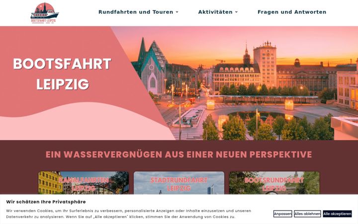 Screenshot of bootsfahrt-leipzig.de