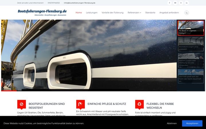 Screenshot of bootsfolierungen-flensburg.de