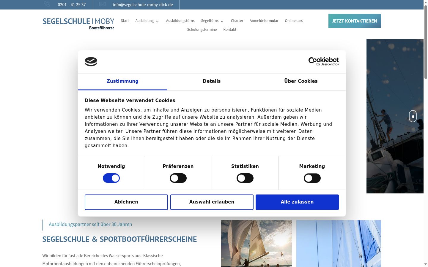 Screenshot of the consent banner shown before any interaction