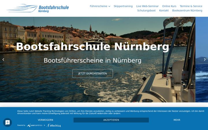 Screenshot of bootsfuehrerschein-nuernberg.de