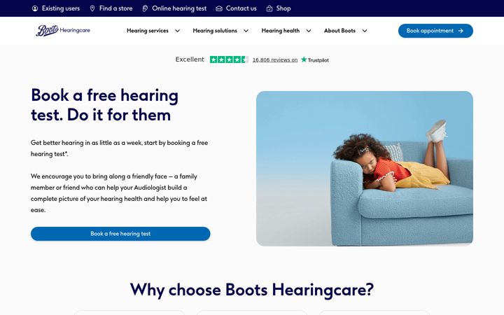 Screenshot of bootshearingcare.com
