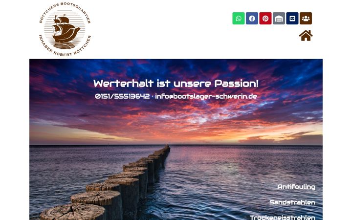 Screenshot stránky bootslager-schwerin.de