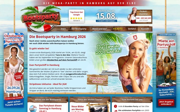 Screenshot of bootsparty-hamburg.de