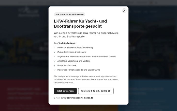 Screenshot stránky bootstransporte-keller.de