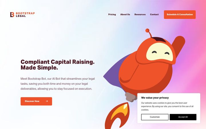 Screenshot of bootstraplegal.com