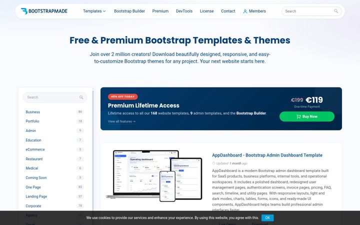 Screenshot ta' bootstrapmade.com