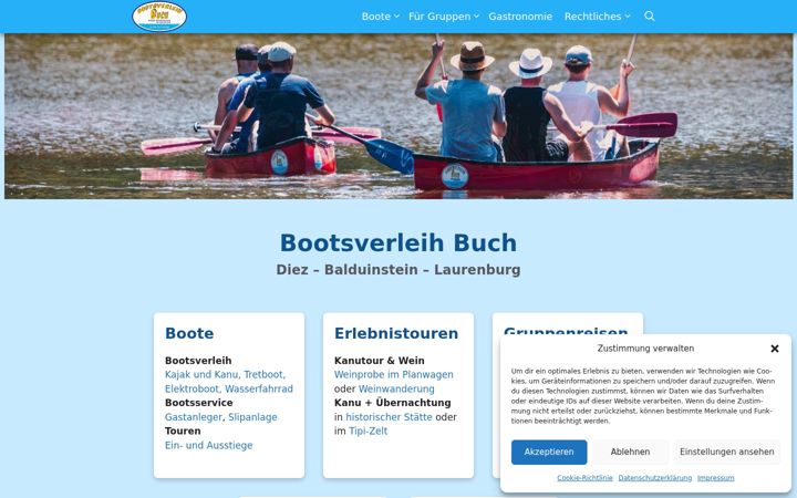 Screenshot of bootsverleih-buch-balduinstein.de