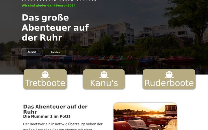 Screenshot of bootsverleih-kettwig.de
