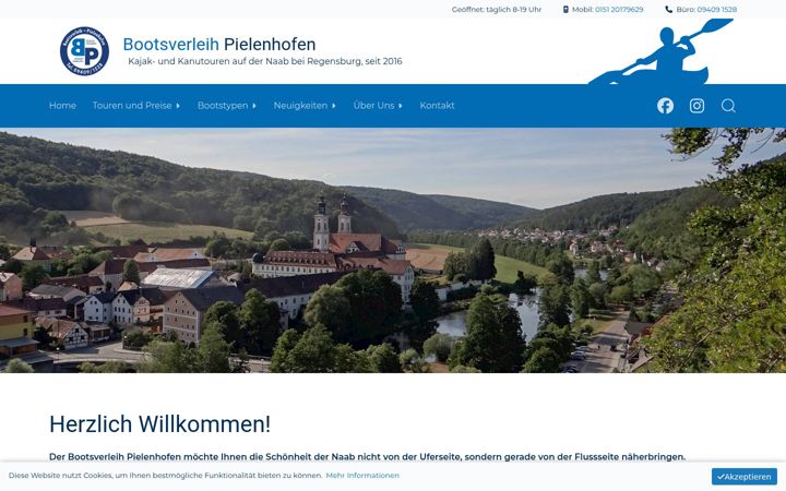 Screenshot of bootsverleih-pielenhofen.de