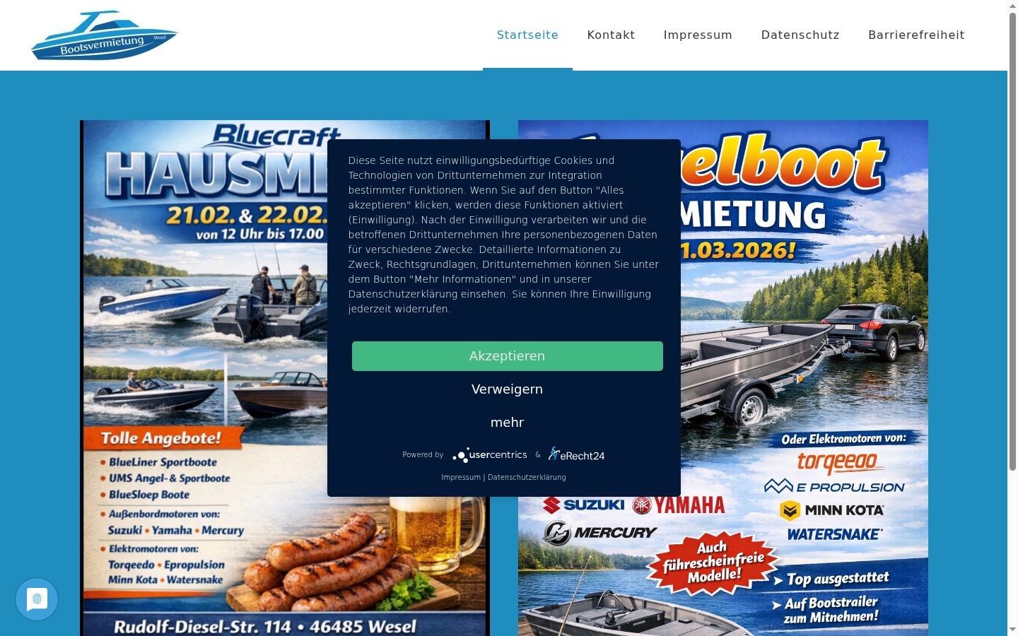 Screenshot del banner di consenso mostrato prima di qualsiasi interazione