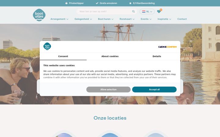 Screenshot of bootuitjes.nl