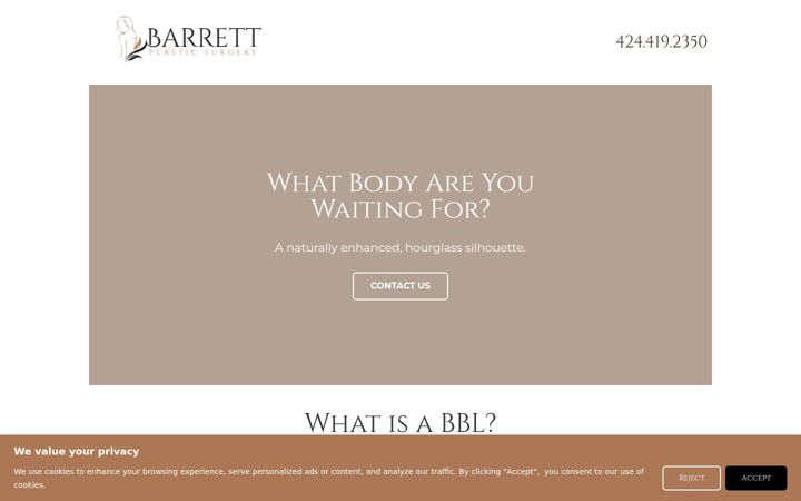 Screenshot of bootybybarrett.com