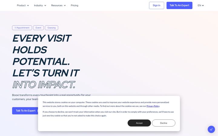 Screenshot di booxi.com