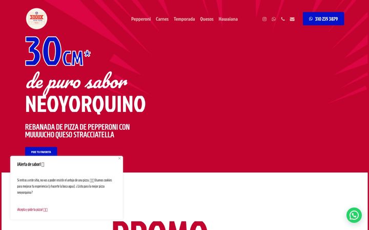 Screenshot of booxnypizza.com
