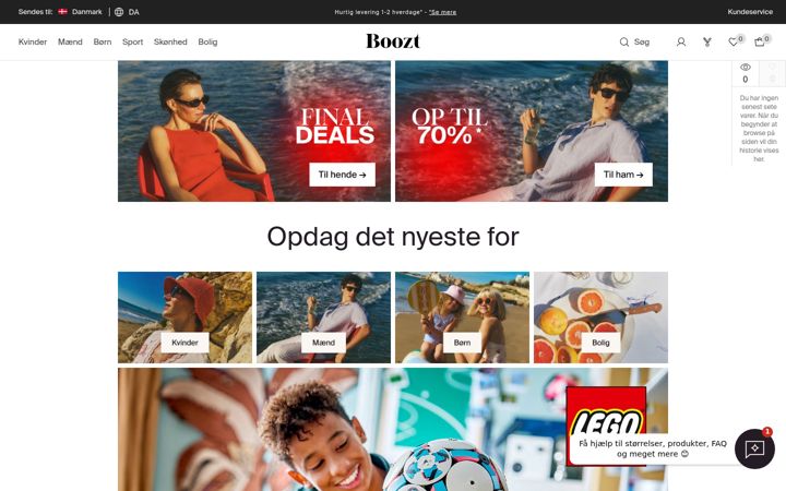 Snímek obrazovky boozt.dk