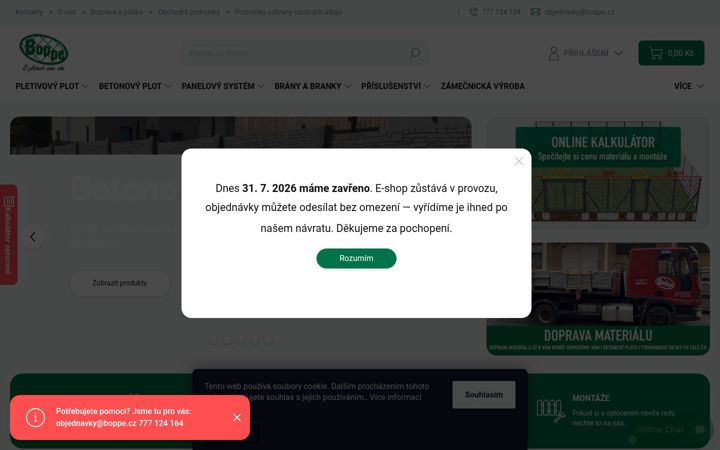 Screenshot of boppe.cz