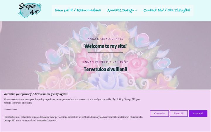 Screenshot of boppinart.com