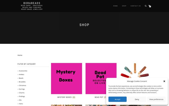 Screenshot of borabeads.co.uk