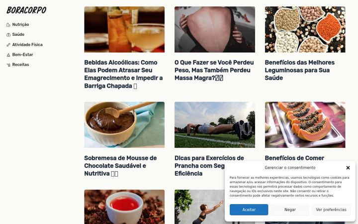 Screenshot of boracorpo.com.br