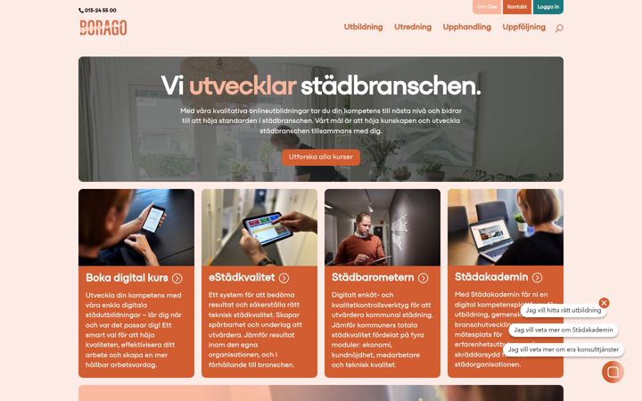 Screenshot van borago.se