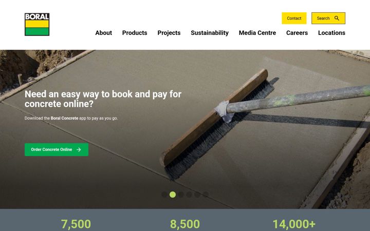 Screenshot of boral.com.au