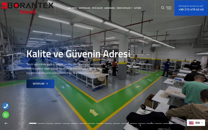 Screenshot of borantextekstil.com