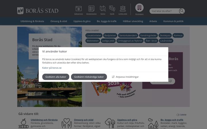 Screenshot of boras.se