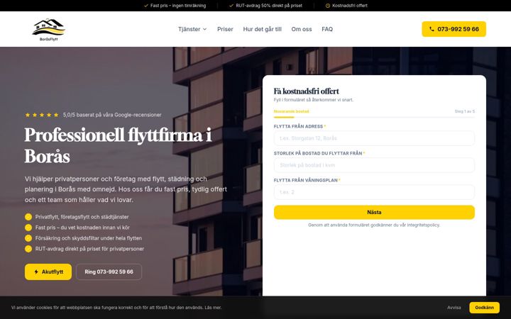 Screenshot of borasflytt.se
