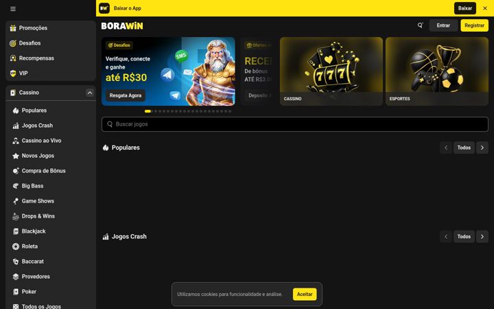 Screenshot di borawin.vip