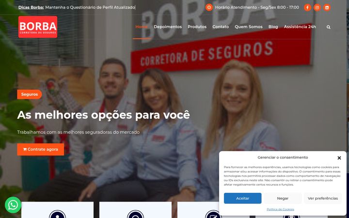 Screenshot von borbacorretoradeseguros.com.br
