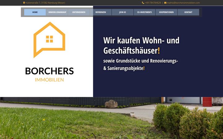 Screenshot of borchers-immobilien-gruppe.de